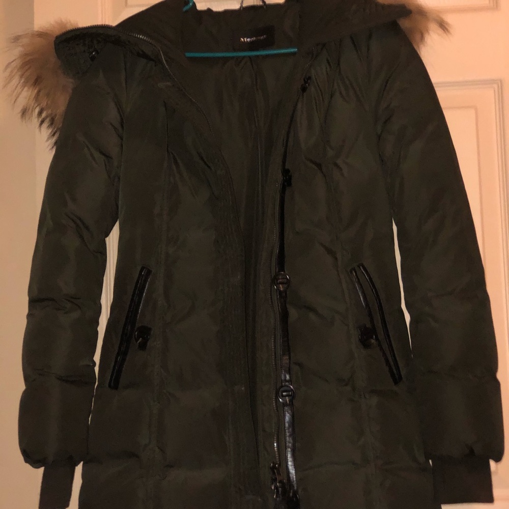 Dark green mackage coat, lightly used.